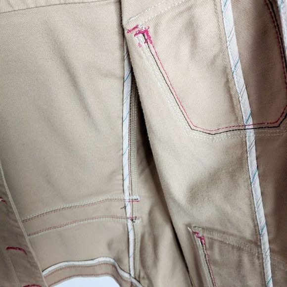 Motto Military Style Khaki Jacket Red Trim Sz M - Picture 3 of 8